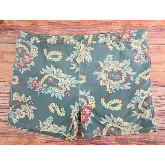 Polo Ralph Lauren 3X Big Mens Hawaiian Floral Swim Trunks Polyester - Picture 1 of 7
